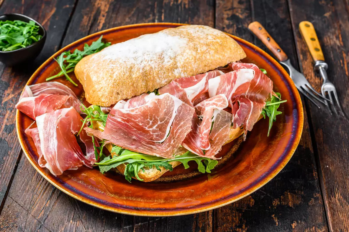 Spanish bocadillo de jamon