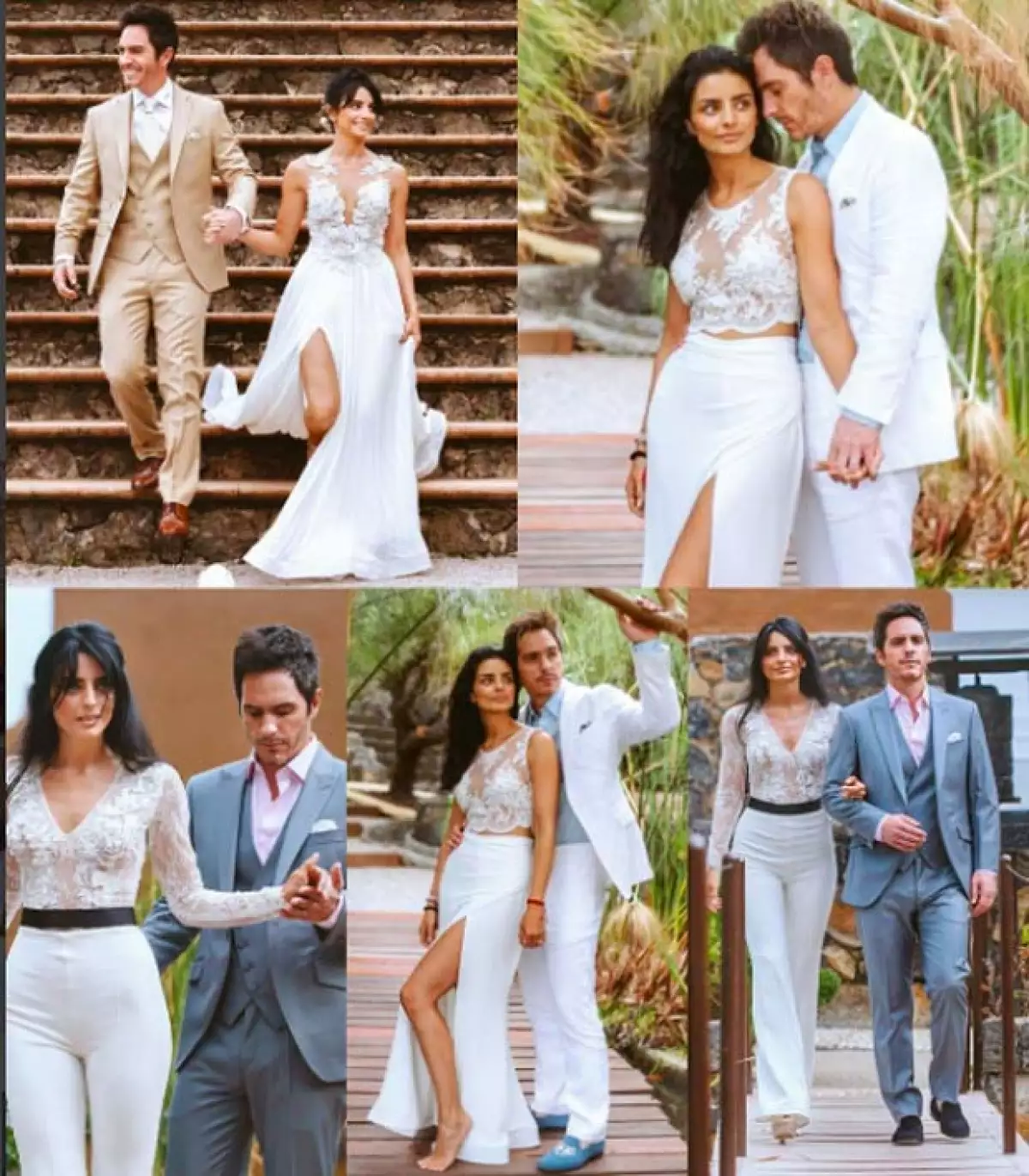 La actriz siguió compartiendo más fotos de su enlace, en las que se puede ver que para los tres días que duró el evento, usó distintos diseños de Benito Santos.