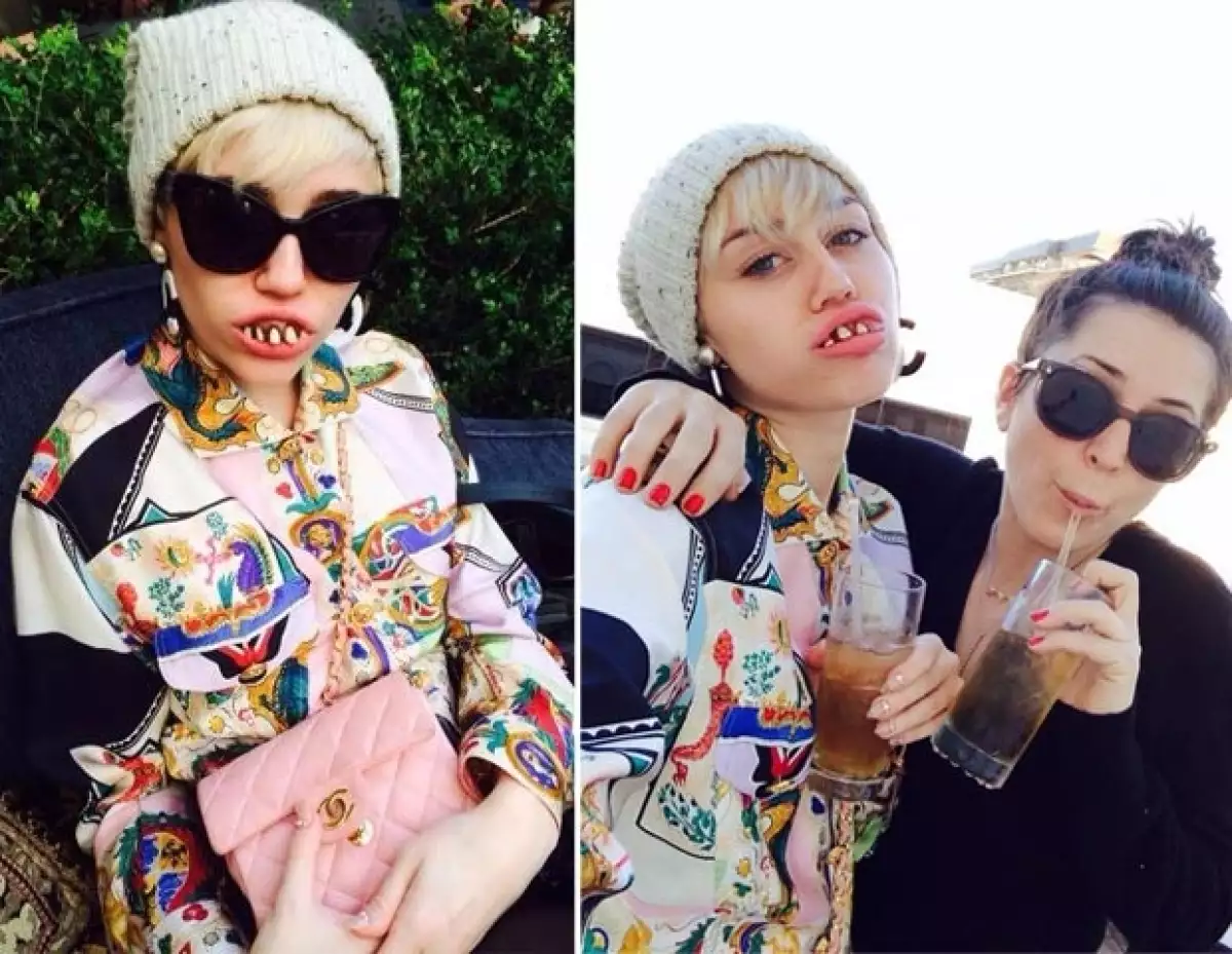 Desde hace unos días la cantante de 21 años ha compartido en su cuenta de Twitter imágenes donde aparece con una dentadura deformada y hasta pelucas que nos recuerdan a Amanda Bynes.