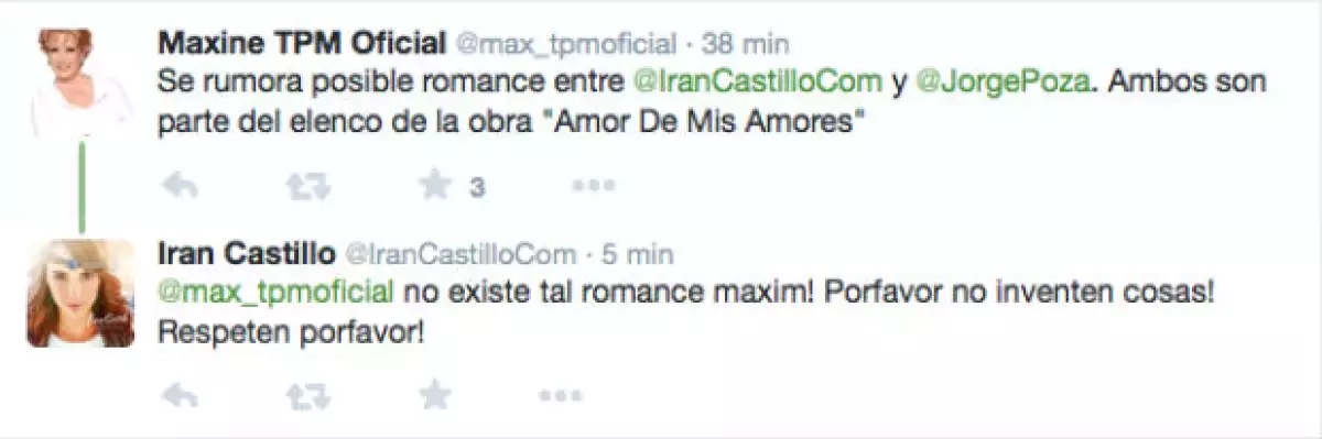 Irán Castillo dio réplica inmediata para desmentir el rumor.