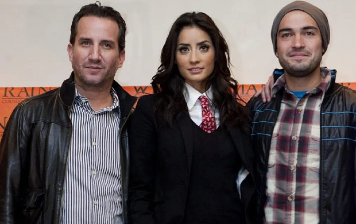 Plutarco Haza y Paola Núñez también trabajan al lado de Poncho Herrera en la puesta en escena que se estrena el 19 de noviembre. En la imagen, los actores durante la presentación de Rain Man.