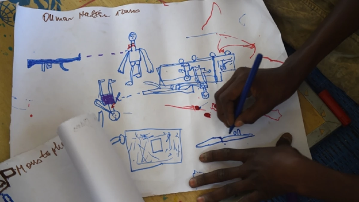 niños dibujo boko haram nigeria