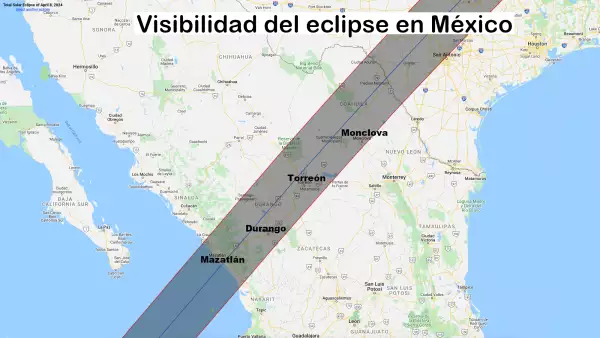trayectoria eclipse solar 2024 