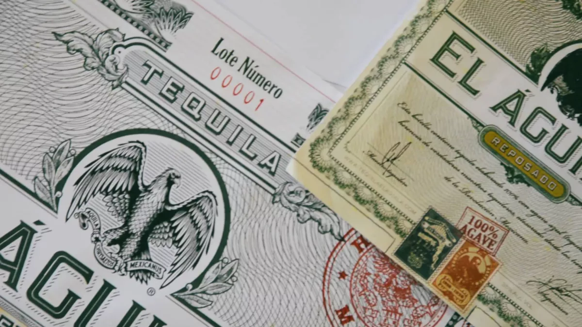 La etiqueta está inspirada en títulos accionarios mineros del siglo XIX