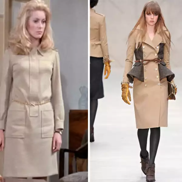Por su parte Burberry Prorsum agregó a su emblemática gabardina detalles femeninos al igual que en el filme.