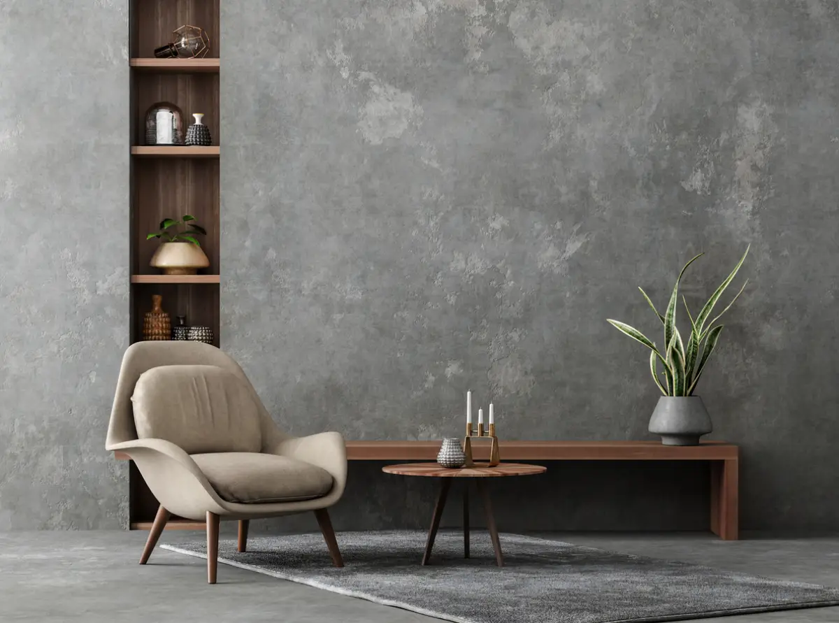 Living room interior in loft, industrial style