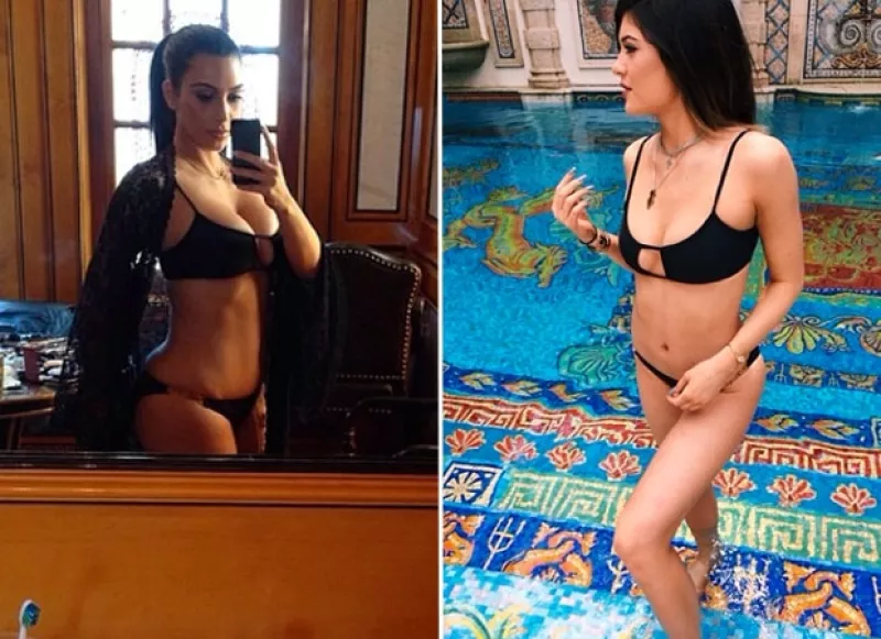 La estrella de reality publicó en Instagram dos fotografías en las que luce un traje de baño de su hermana menor, ¿a quién se le ve mejor?