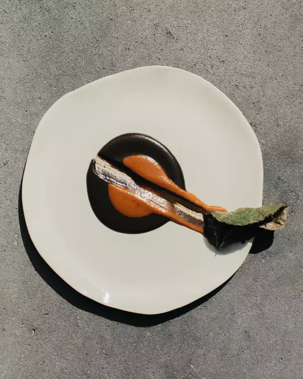 Plato con el Mole Madre servido y probado en el Pujol