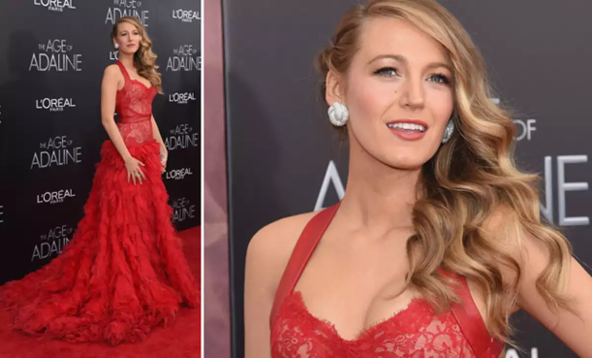 El estreno de The Edge of Adaline en Nueva York, fue el debut de Blake en red carpet luego de tener a su bebé James.