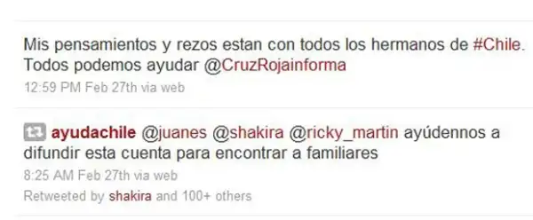 La colombiana ha retwitteado diversos mensajes para apoyar a la causa.