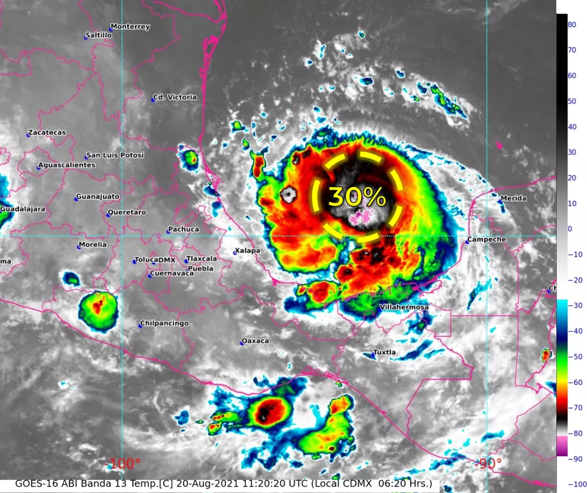 En la trayectoria del huracán Grace afectará varios estados, entre ellos Veracruz, CDMX y Puebla