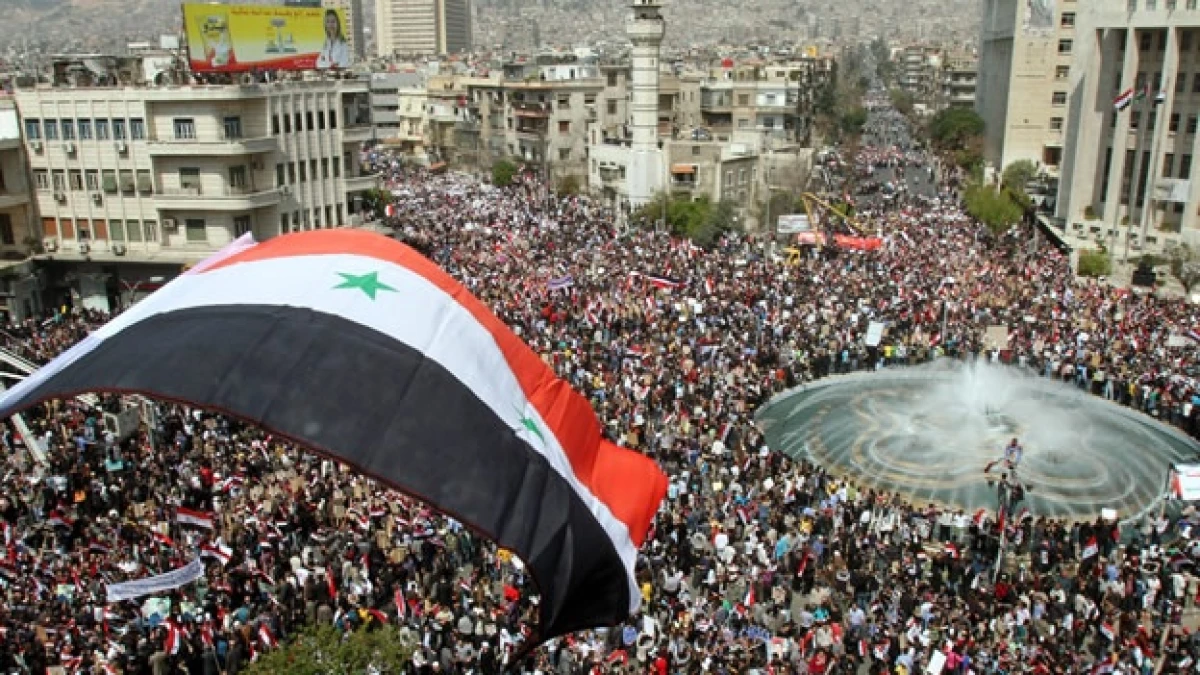 Manifestantes sirios apoyo presidente Bashar al-Assad