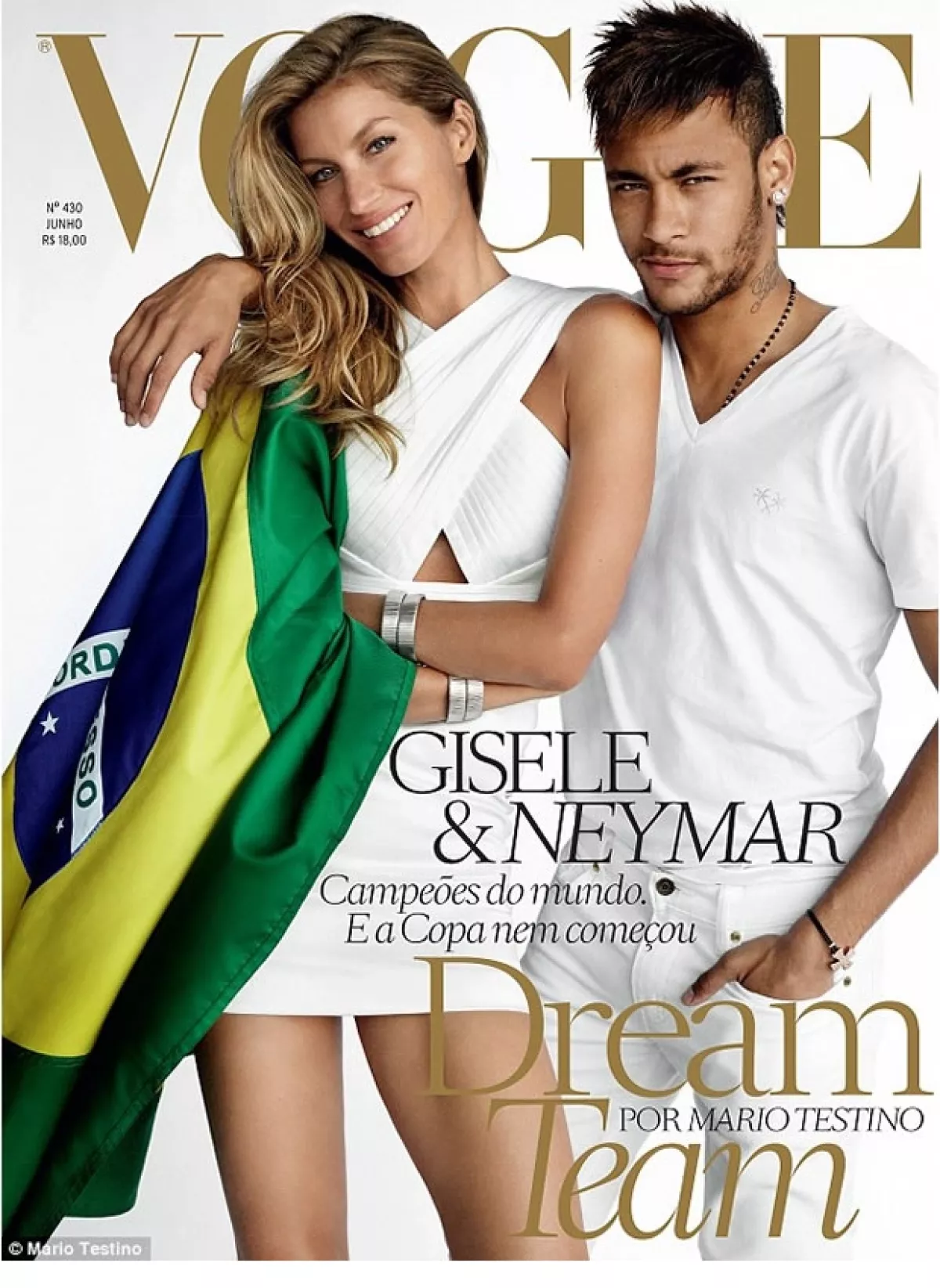 Gisele Bündchen y Neymar Jr posan para Vogue Brasil con motivo del Mundial.