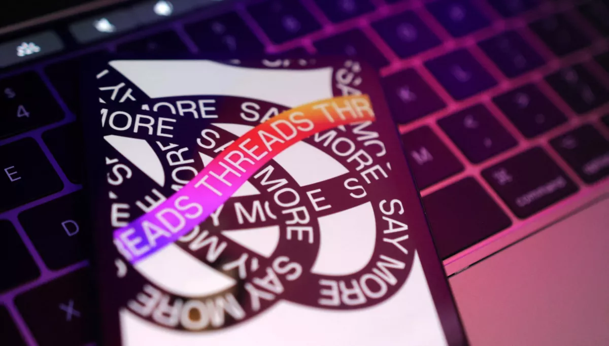 Illustration shows Meta Threads app logo