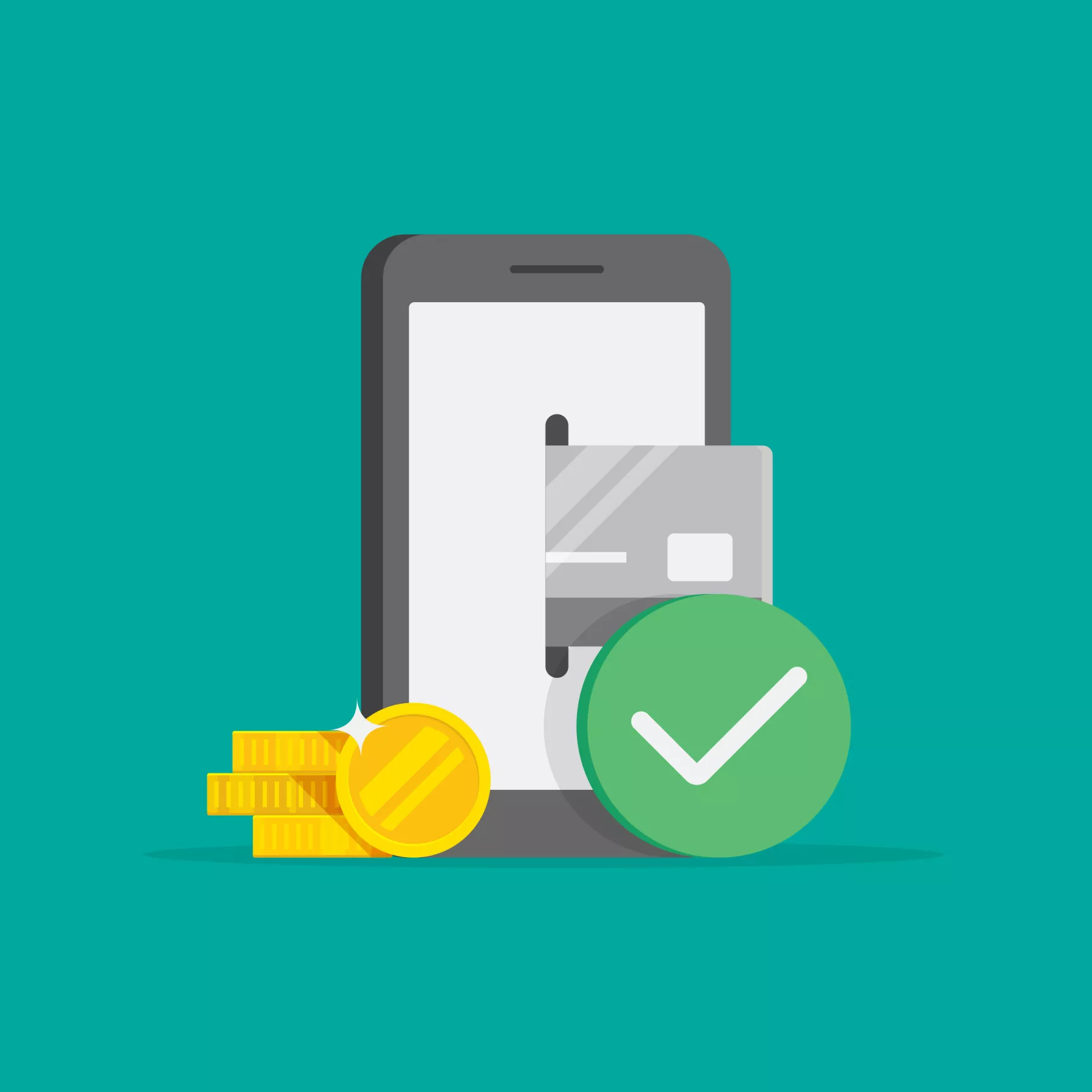 Mobile Payment Vector Illustration and Flat Design.