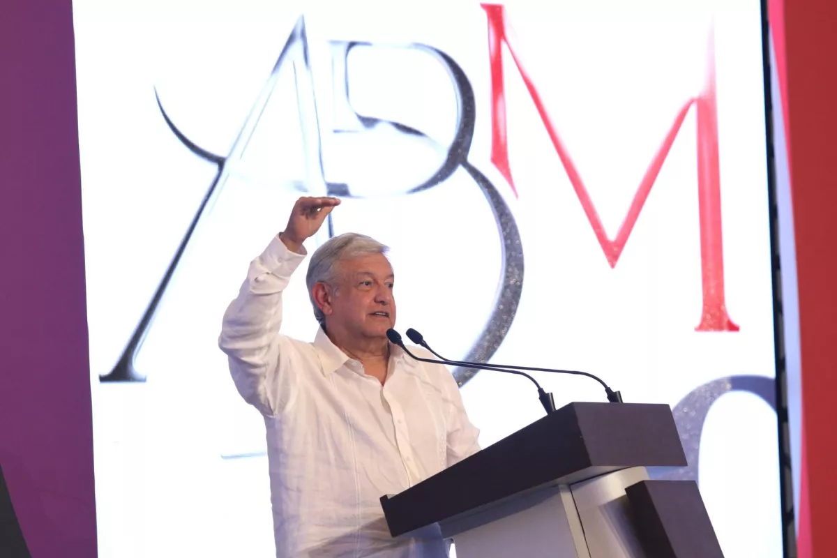 Andrés Manuel López Obrador durante la clausura de la 84 Convención Bancaria.