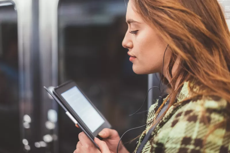 Woman in Paris subway