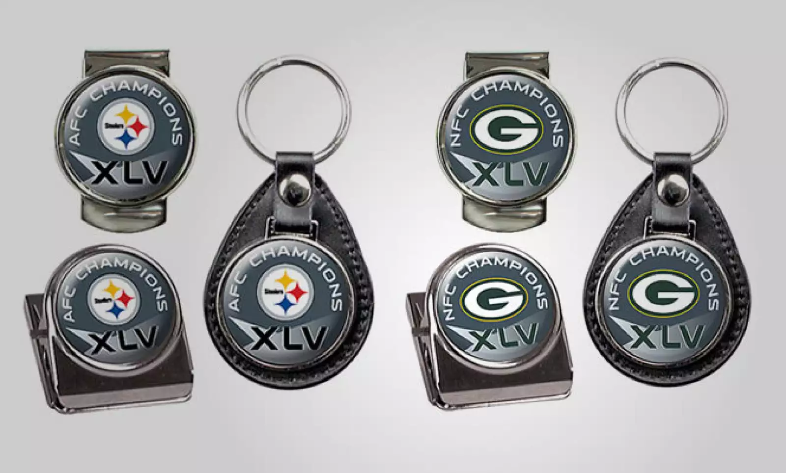Lleva la pasión por tu equipo hasta en tu llavero, con esta serie de accesorios diseñados para los dos conjuntos. Precio: 24 dólares.  Todos los artículos están disponibles en el sitio www.nfl.com
