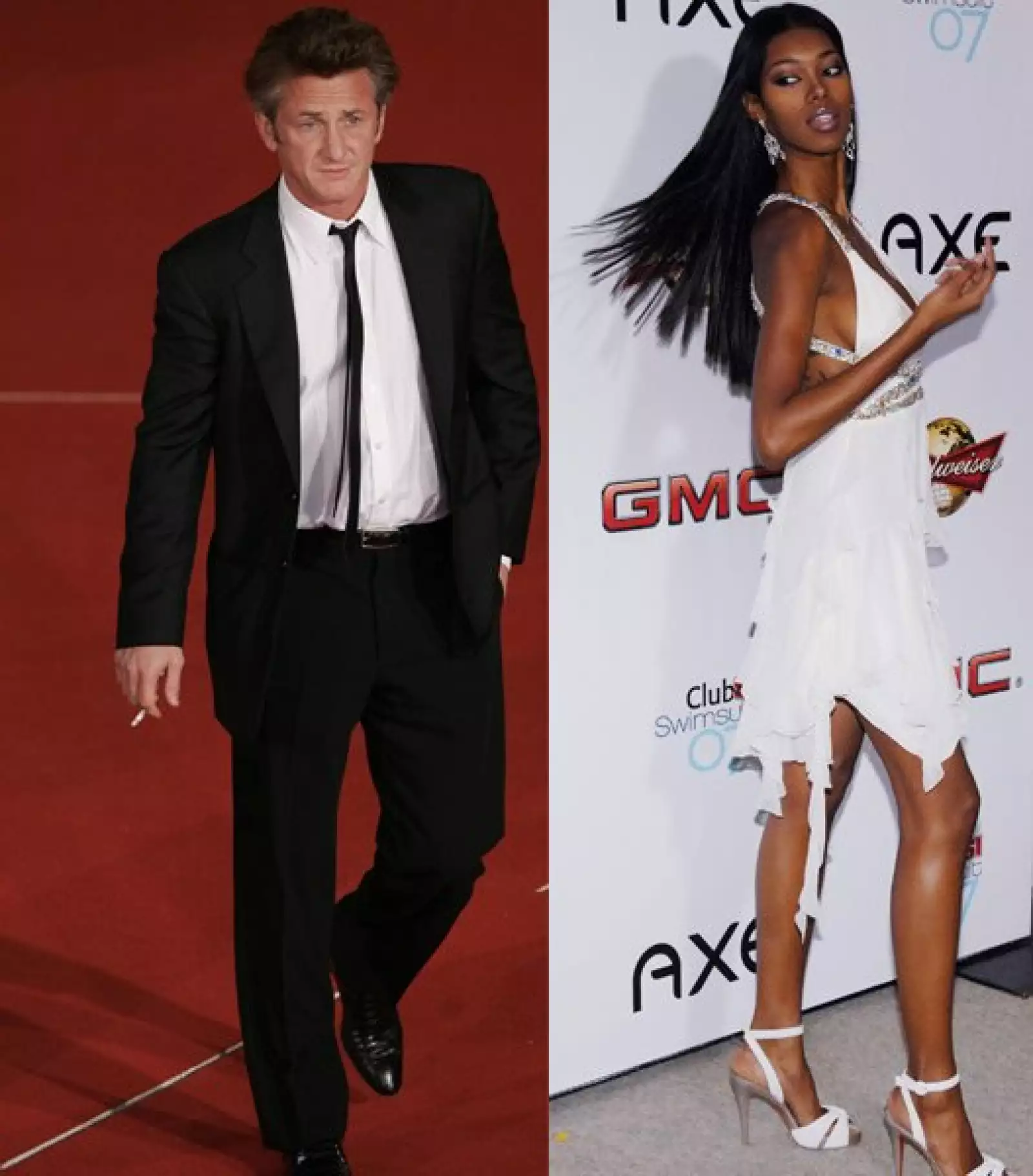 Jessica White y Sean Penn. Ella es una modelo afroamericana de 25 años y conquistó el corazón del actor, de 49 años, quien lleva poco tiempo de separarse de su esposa, Robin Wright. Si el romance continúa serán blanco perfecto de la prensa.