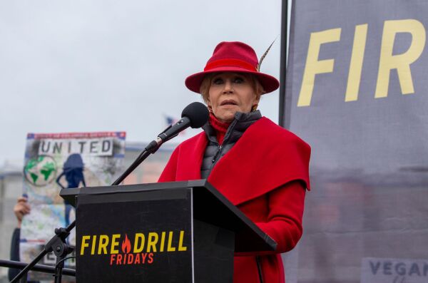 Jane Fonda Holds Her Last "Fire Drill Fridays" Rally At Capitol Hill