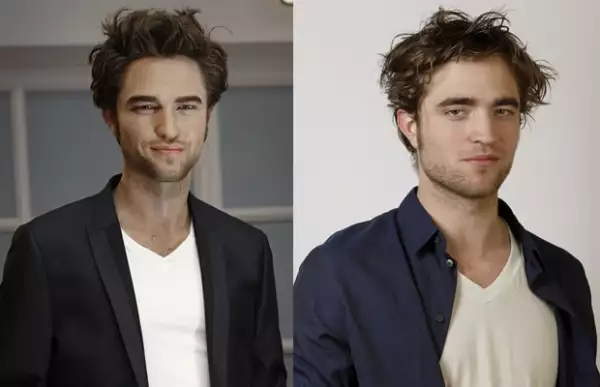 A la izquierda la figura de cera de Robert Pattinson. ¿Se parece?