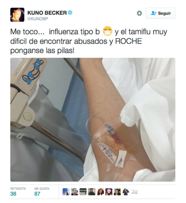 Con esta foto, el actor reveló que tuvo que ingresar al hospital por la enfermedad.