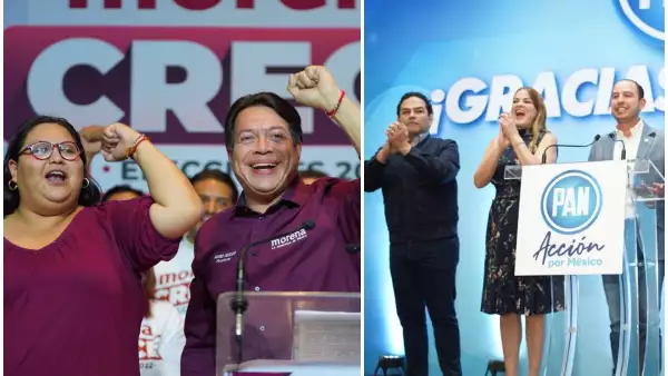 Los dirigentes de Morena y del PAN celebraron sus triunfos