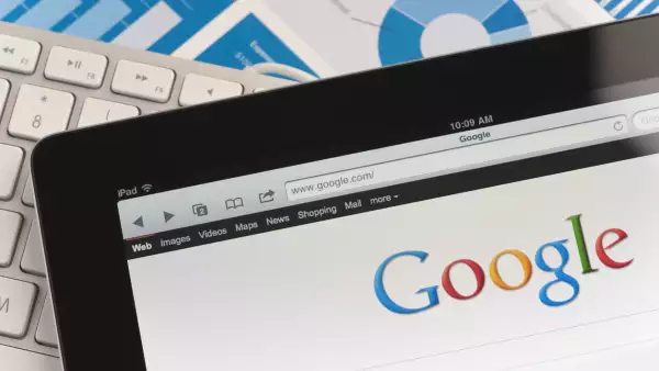 Ipad close-up showing Google