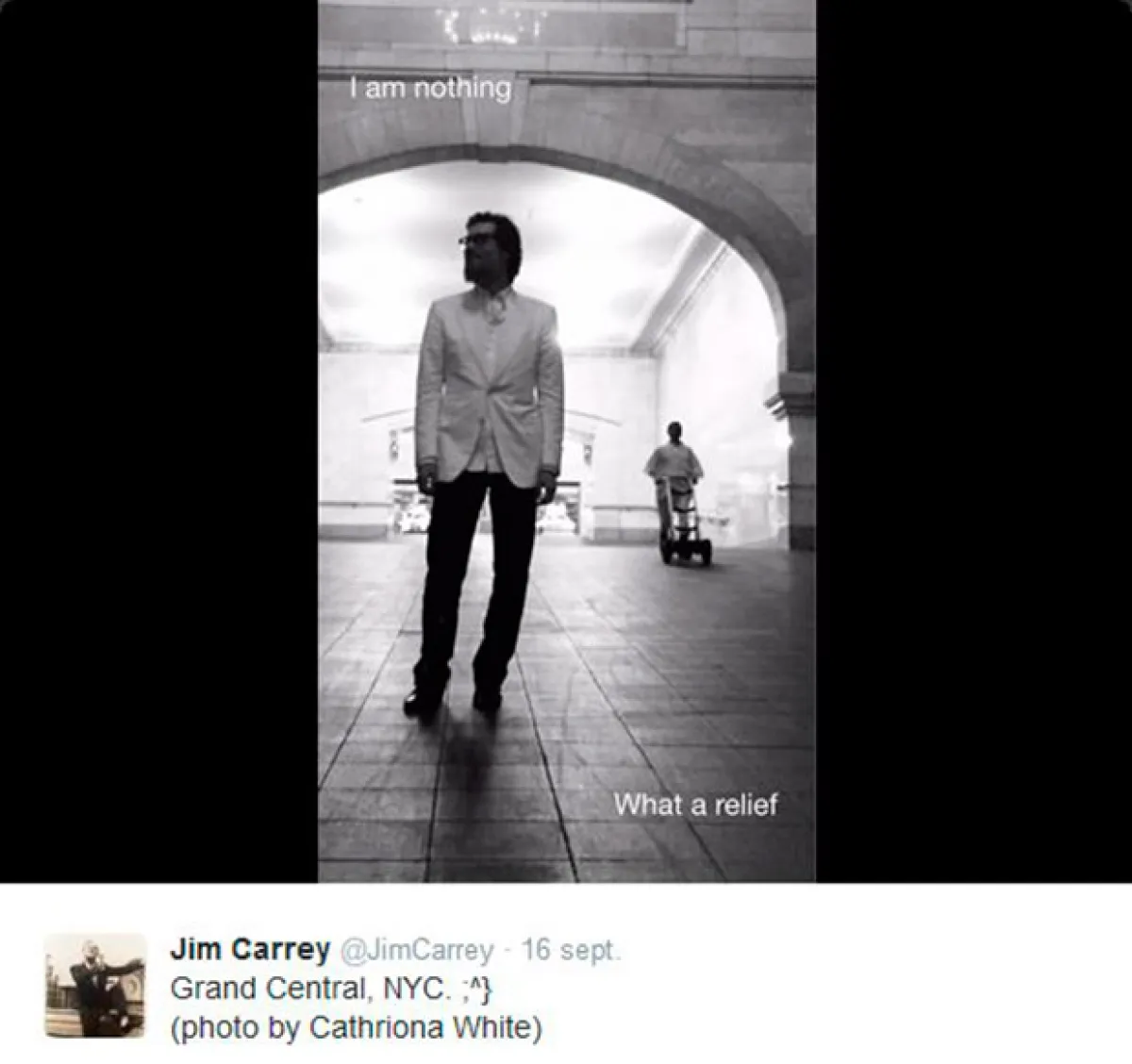 Jim daba el crédito a su novia en al fotografías que publicaba en la red social.
