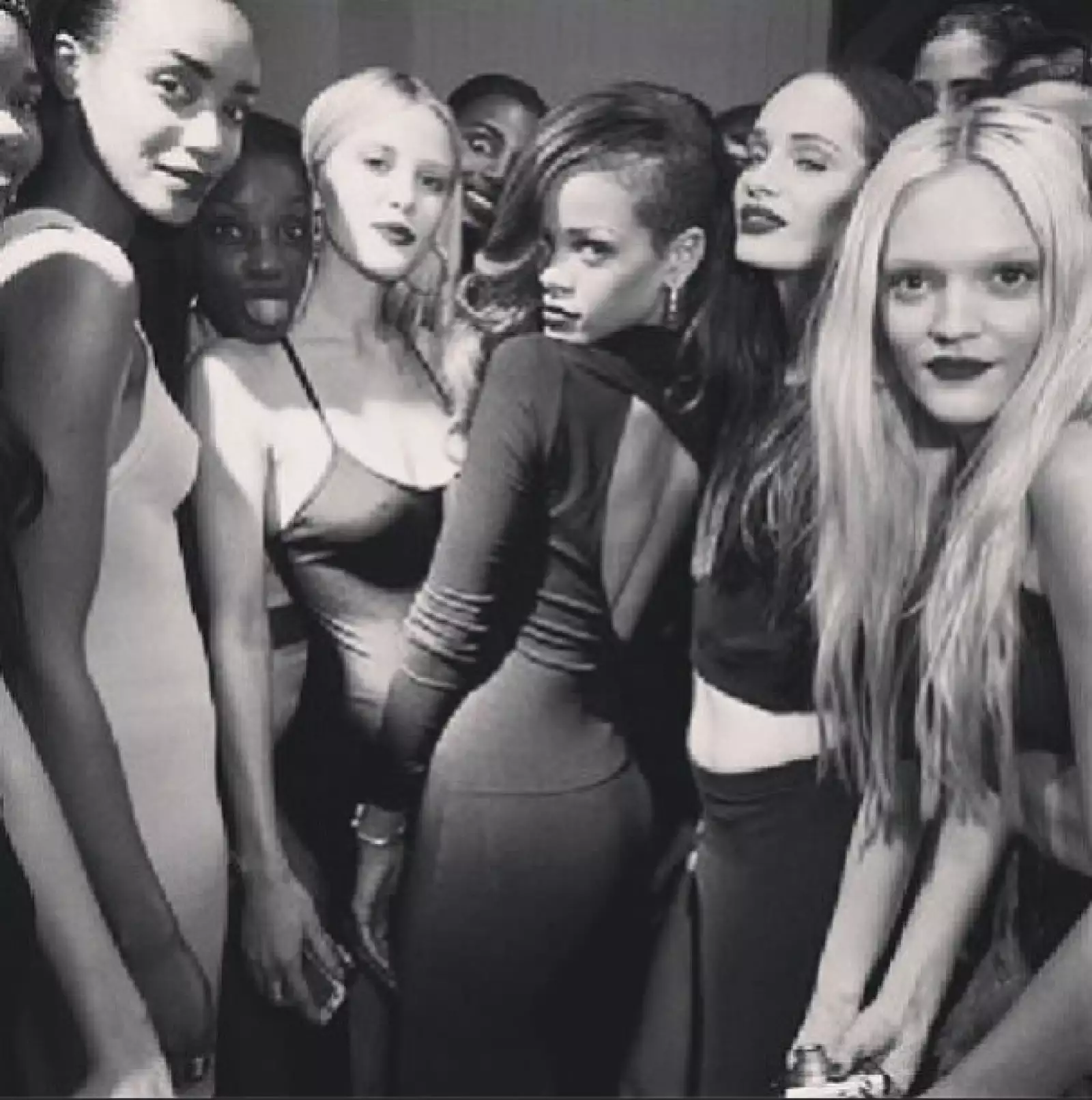 Aquí con las modelos.