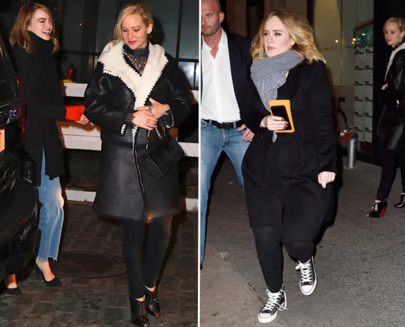 La cantante y las actrices se reunieron anoche en Manhattan para cenar, sorprendiendo a sus fans, y al parecer fue una gran noche de diversión y confesiones.