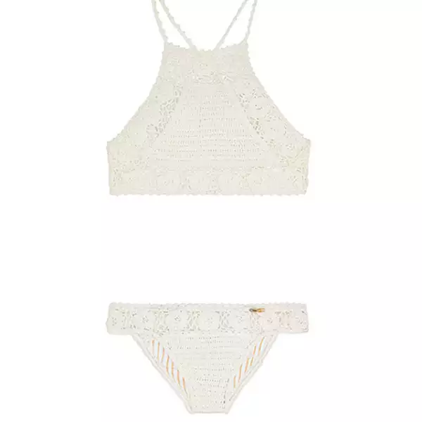 She Made Me: Crocheted Cotton Haltherneck Bikini. net-a-porter.com