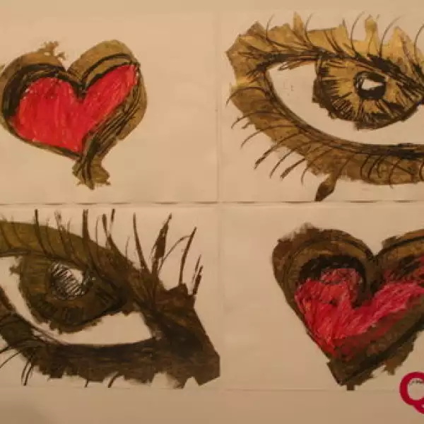 Dibujo "Los ojos son los locos del corazón" De Emiliano Gironella