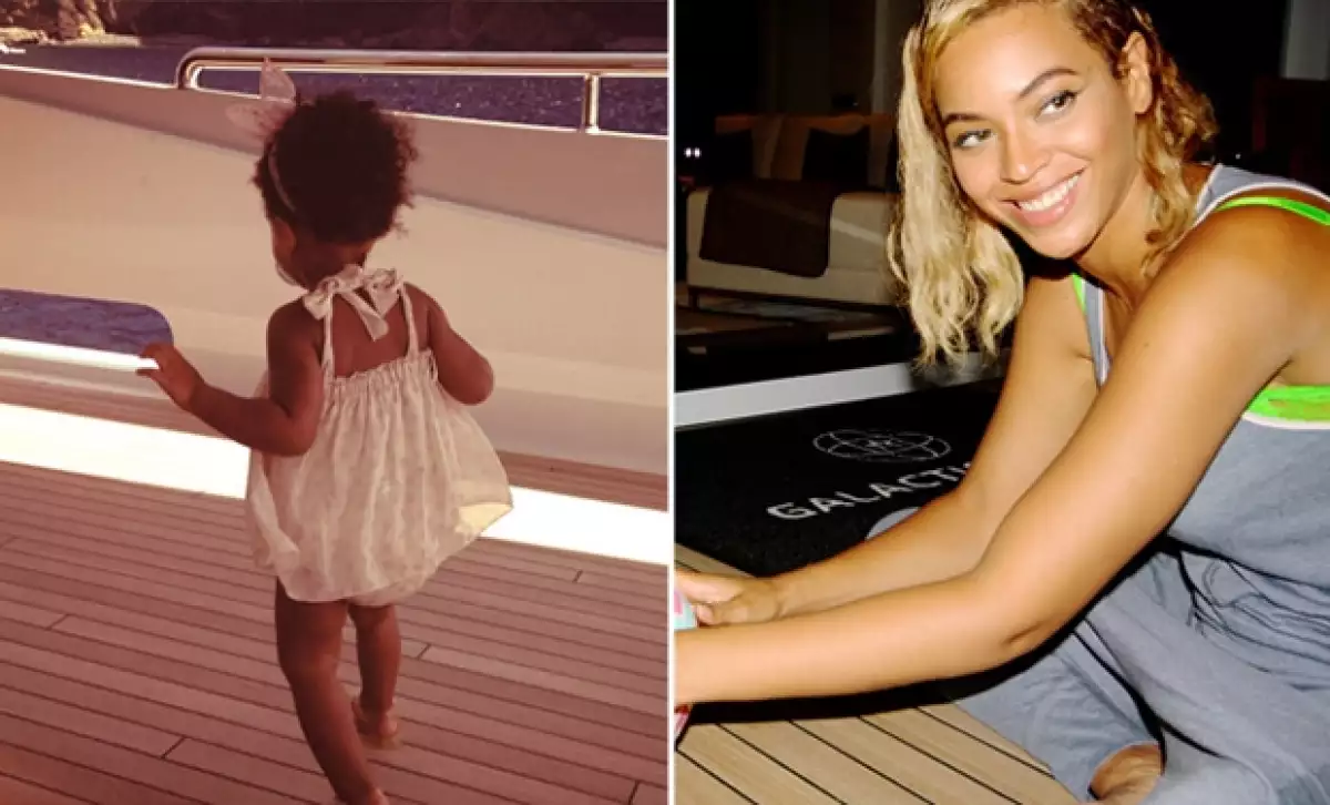Blue Ivy está aprendiendo a caminar y su mamá está siempre con ella por si llegara a tropezar.