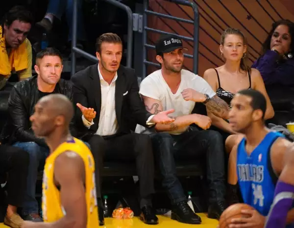 David Beckham y Adam Levine también acudieron al Staples Center.