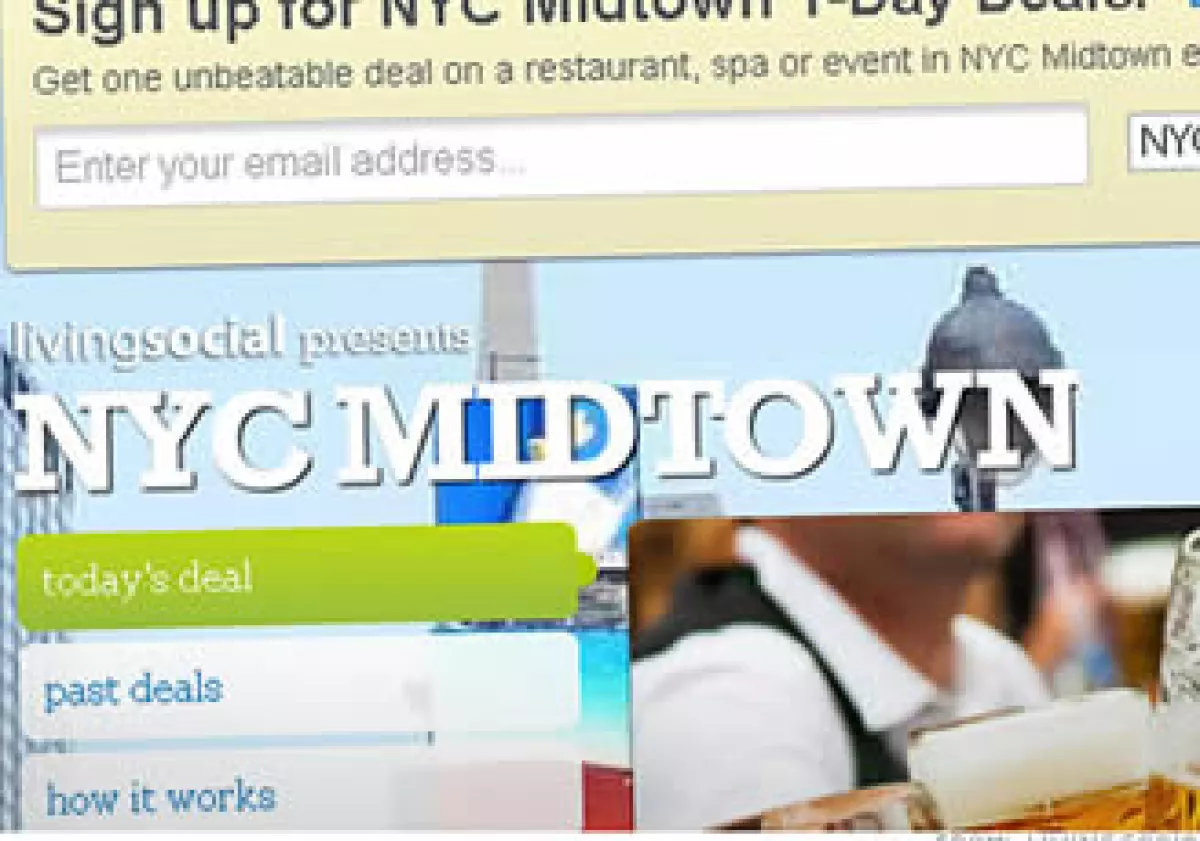 LivingSocial ganó 13 millones de dólares en ventas en un solo día, un récord para el sitio. (Foto: CNNMoney.com)