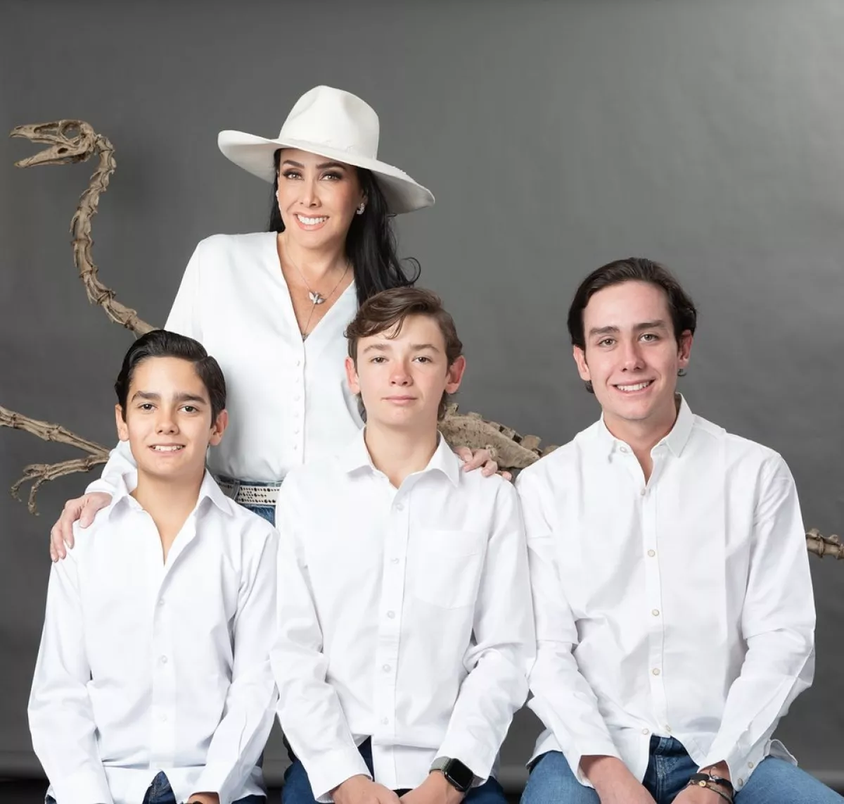 María Laura Medina y sus hijos