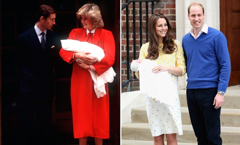 Lady Di en 1982 y Kate Middleton en 2013.