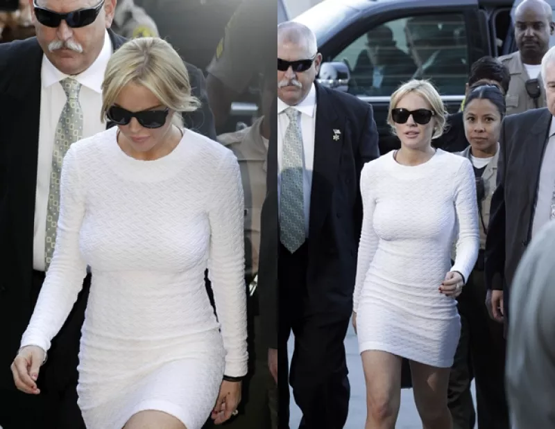 Con tantos cargos en su contra, no es extraño ver a Lindsay frente a los jueces: eso sí, el estilo no lo pierde nunca.
