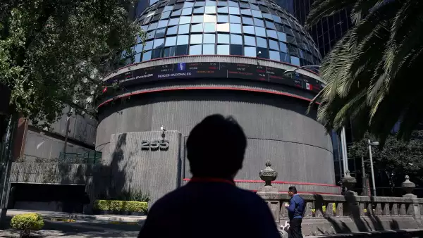 gráfico financiero con bandera de México