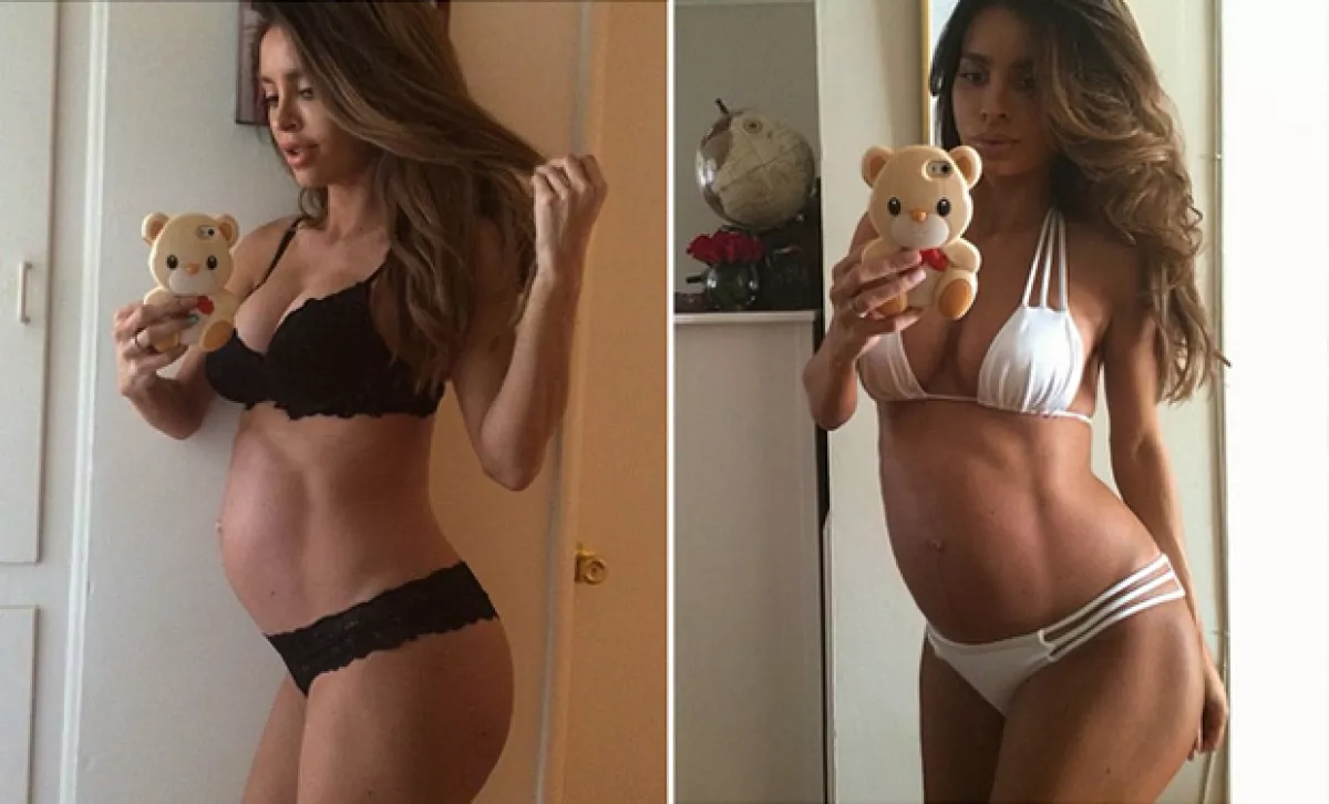 Con nueve meses de embarazo, Sarah apenas subió 10 kilos.