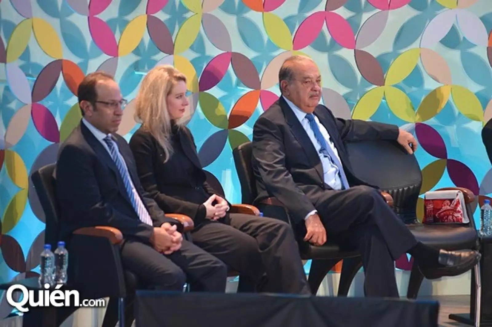 Marco Antonio Slim Domit,Elizabeth Holmes y Carlos Slim Helú.