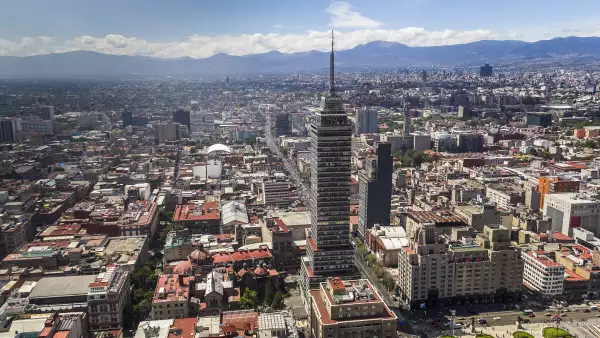 aerial view of mexico city center