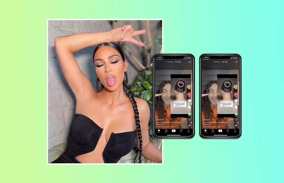 KIM KARDASHIAN-TIKTOK-tik tok-hilo dental-floss-pelo-estilizar-estilizado-peinado-relamido-slick-redes sociales-profesional.jpg