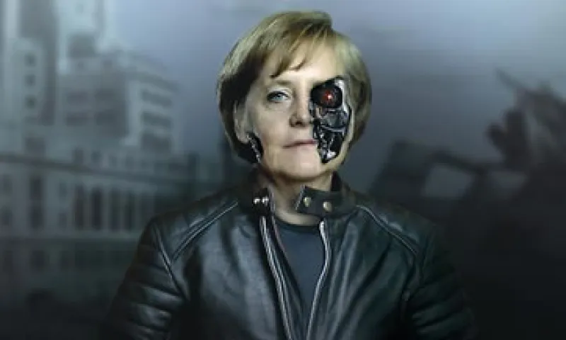 La portada del seminario británico muestra a Angela Merkel personificada como Terminator. (Foto: Cortesía New Statesman)