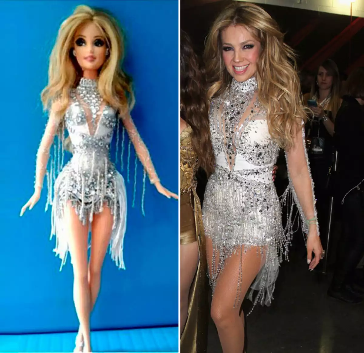 Este es uno de los trajes que lució al inicio de su carrera como cantante.