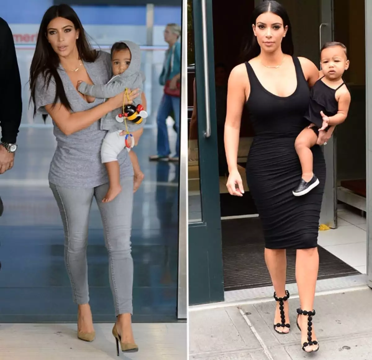 Kim dice que lo que le pone a su hija son elecciones de la bebé y recientemente ha destacado por usar outfits parecidos a los de sus papás. Los colores neutros son básicos en su exclusivo guardaropa.