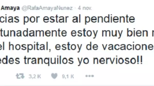 Tras haberse dado a conocer la entrevista en la que el actor confesara haberse internado en un centro de rehabilitación, él mismo aclara que en ningún momento fue por drogas.