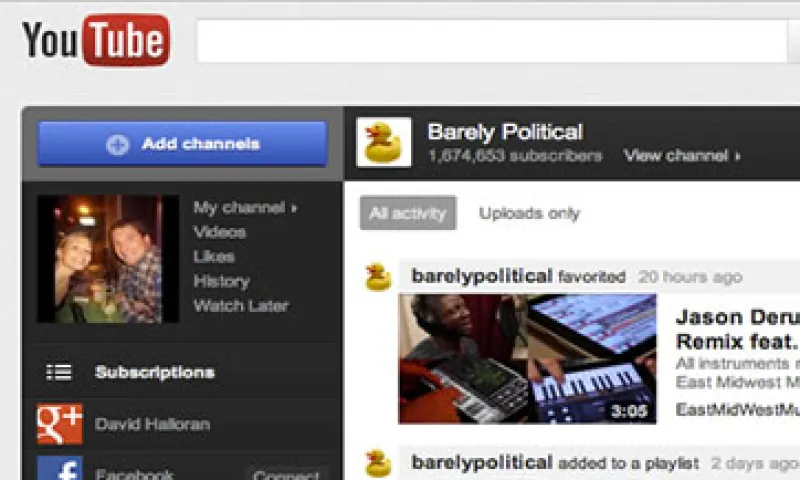 YouTube permite ver videos publicados por amigos en Facebook, red social rival de Google+. (Foto: AP)