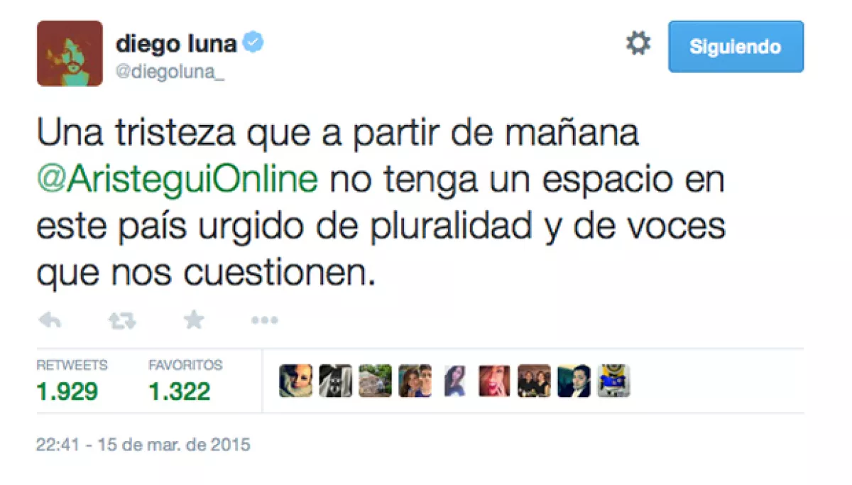 Esto fue lo que escribió Diego Luna sobre el tema.